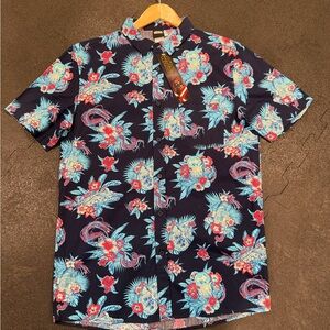 Star Wars Hawaiian Shirt Button Up Floral Sci-Fi Print Men’s Medium NWT